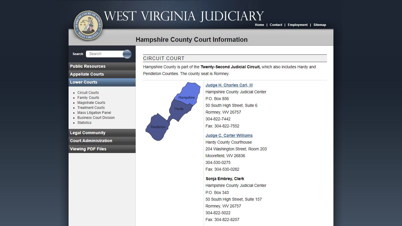 Hampshire County Court Information - West Virginia Judiciary - courtswv.gov